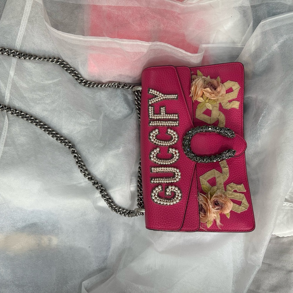 Gucci Pink Crossbody Bag with Gold Accents